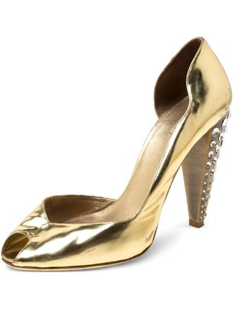 Miu Miu 110 mm leren sandalen met hak - Goud