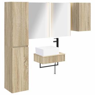 vidaXL Juego De Muebles De Ba&ntilde;o 5 Uds. Roble Sonoma Vidaxl