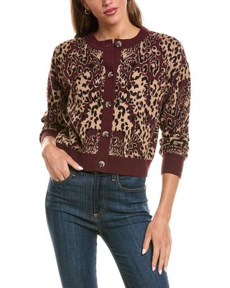 525 america Crewneck Leopard Cardigan