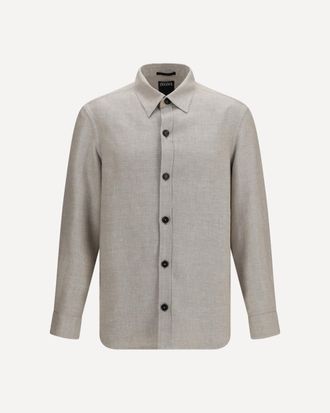 Ermenegildo Zegna Cashmere, linen, and silk Overshirt Male XL