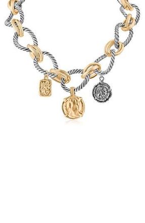 Jardin Two-Tone Coin Charm Necklace in Gold/Silver at Nordstrom Rack