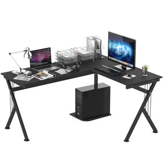 HOMCOM Mesa De Ordenador Pc De Tabla De Madera Mesa Esquinera De Angulo Para Oficina Dormitorio Hogar Escuela