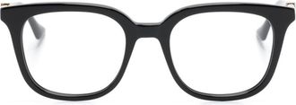 Gucci Web-stripe square-frame glasses - unisex - Acetate - 52 - Black