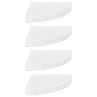 Berkfield Home Floating Corner Shelves 4 pcs High Gloss White 35x35x3.8 cm MDF
