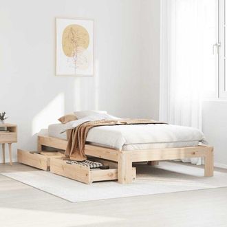 vidaXL Vidaxl - Estructura De Cama Sin Colch&oacute;n Madera Maciza De Pino 100x200 Cm