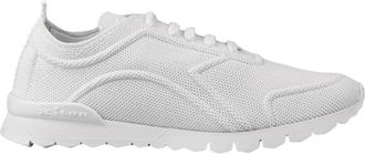 Kiton Textured katoenen sneakers - Heren - Sneakers - Wit - 40 1/2 EU - Katoen - Schoenen