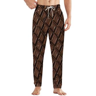Generic Sweet Chocolate Soft Flannel Pajama Fleece Sleep Pants for Men Lounge Sleepwear PJs