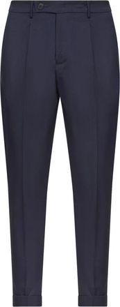 D4.0 Gekreukte Pantalon - Heren - Nette broeken - Blauw - XL - Wol - Broeken