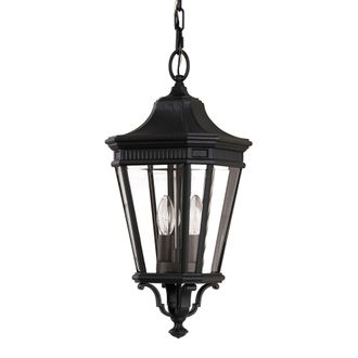 Netlighting Cotswold Lane 2 Light Medium Outdoor Ceiling Chain Lantern Black E14