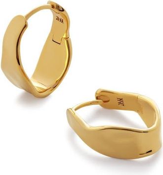 Monica Vinader The Wave Medium Hoop Earrings in 18Ct Gold Vermeil at Nordstrom