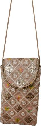 Generic Handcrafted Embroidered Sling Bag for Women, Designer Potli Style Crossbody Purse with Sequins & Thread Work, Lightweight Mobile & Essentials Pouch fo