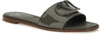 Valentino Garavani Womens Slide Sandals Vlogo Patent Leather Oasis