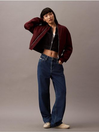 Calvin Klein Jeans Calvin Klein Womens Filled Nylon Bomber Jacket - Red - XS