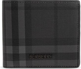 Burberry City Check Bifold Portemonnee - Heren - Portefeuilles - Grijs - ONE Size - Katoen - Accessoires