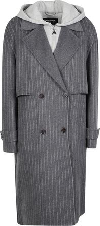 Patrizia Pepe Double-Breasted Coats - Dames - Mantel - Grijs - M - Jassen