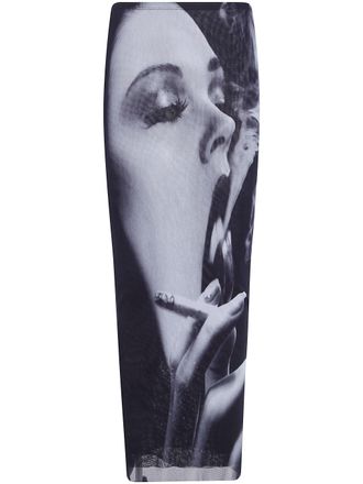 Jean Paul Gaultier Mesh Long Skirt Smoking Women