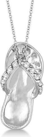 Allurez Flip Flop Shaped Diamond Pendant Necklace 14k in White Gold at Nordstrom, Size 18