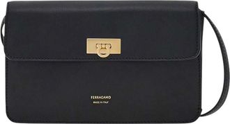 Ferragamo Black Gancini Mini Crossbody Bag