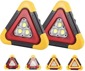 OEM 2 Luces Led Triangulares De Emergencia Con 5 Modos De Luz Solar Para Carretera, Para Veh&iacute;culos Averiados O Accidentados