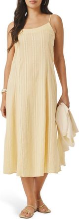 Splendid Meadow Embroidered Cotton Midi Sundress in Honeysuckle Beige at Nordstrom, Size X-Large