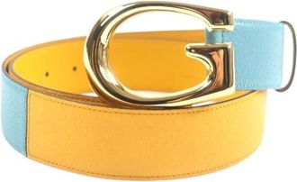 Gucci Pre-owned G logo Leren Riem - Heren - Vintage Accessoires - Veelkleurig - ONE Size - Leer - Vintage