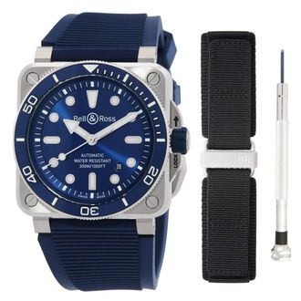 Bell & Ross Diver Automatic Blue Dial Mens Watch BR03A-D-BLU-ST/SRB
