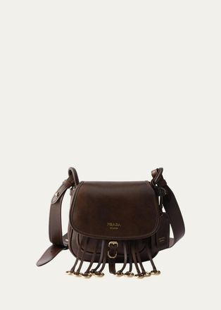 Prada Corsaire Aged Leather Shoulder Bag