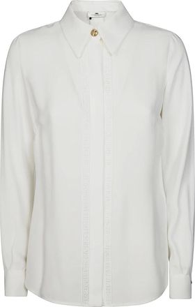 Elisabetta Franchi Overhemden, Dames, Wit, L, Stijlvolle Shirt voor Vrouwen