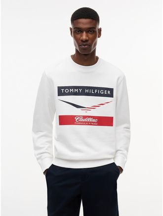 Tommy Hilfiger Mens Tommy x Cadillac F1 Team Chevron Sweatshirt - White - XS