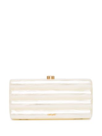 Cult Gaia Enid pearlescent clutch - Neutrals