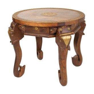 Wanderlust Deco Wanderlust Deco - Mesa De Centro De Madera Y Metal Marr&oacute;n 52x52x40