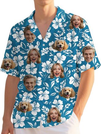 Generic Custom Hawaiian Shirt with Face,Personalised Halloween Hawaiian Shirts for Men Men,Funny Hawaiians Shirts for Mens,Personalised Gifts