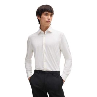 HUGO BOSS Hugo Mens Slim Long-Sleeved Formal Shirt (White) - Size 17.5 inch