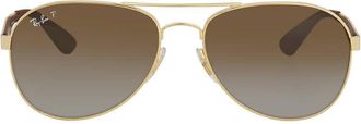 Ray-Ban Polarized Brown Gradient Aviator Sunglasses RB3549 001/T5 58