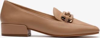 Clarks Womens Seren30 Easy Praline Leather Shoes - Beige - Size UK 4.5