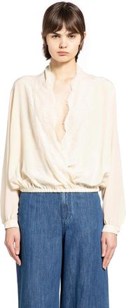 Valentino Lace Neck Blouse