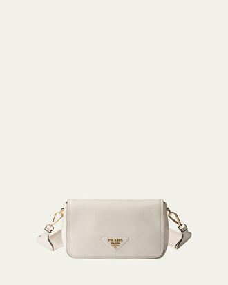 Prada Daino Flap Soft Leather Crossbody Bag