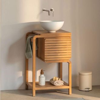 Sklum Conjunto De Mueble De Ba&ntilde;o En Madera De Teca Bradley Sklum