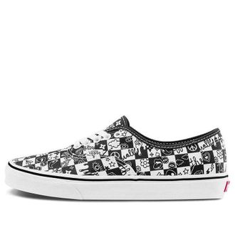 Vans Authentic Retro Casual Skate Shoes Unisex Black White Grid Printing VN0A5KS96U6