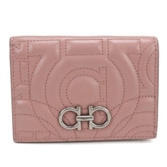 Ferragamo Pink Leather Wallet (Bi-Fold) (Pre-Owned)