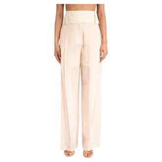 Sportmax Wide Trousers - female - Sportmax - Wide Trousers - Beige - XS - Trousers