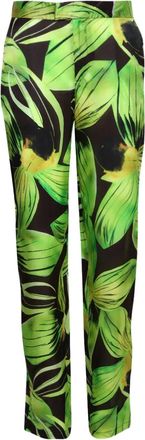 Louisa Ballou Broek met bladerprint - Zwart