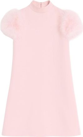 Valentino Feathered Wool And Silk Dress