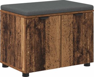 vidaXL Banco De Entrada Con Coj&iacute;n Madera Vieja 60 X 38 X 46 Cm Vidaxl