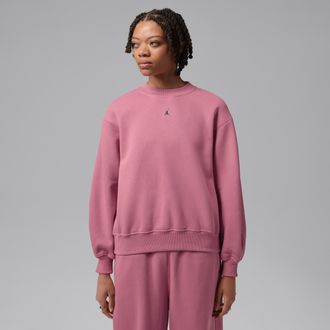 Nike Jordan Womens Jordan Brooklyn Fleece Crew-Neck Sweatshirt in Pink | IM7288-667