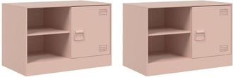 vidaXL Vidaxl - Muebles para tv 2 unidades acero rosa 67x39x44 cm