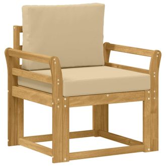 vidaXL 2 Pieza Conjunto De Sof&aacute;s De Exterior Poli&eacute;ster Blanco Y Beige Vidaxl