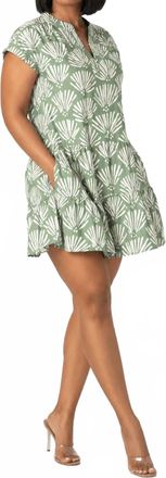 Pinch Design Tiered Babydoll Mini Dress In Sage Green