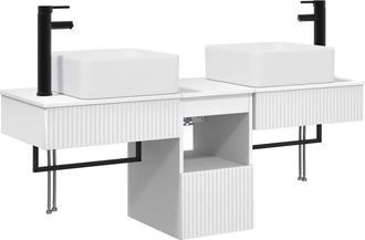 vidaXL Juego De Muebles De Ba&ntilde;o 3 Uds. Blanco Madera De Ingenier&iacute;a Vidaxl