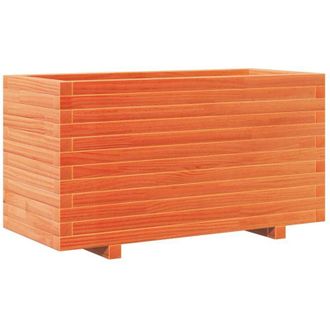 vidaXL Jardinera Madera Maciza De Pino Marr&oacute;n Cera 90x40x49,5 Cm Vidaxl